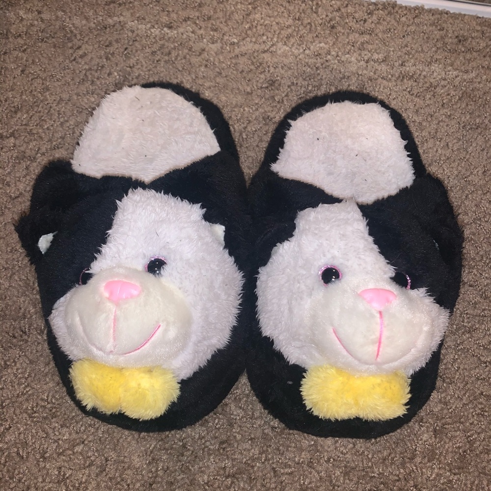 Tuxedo cat slippers